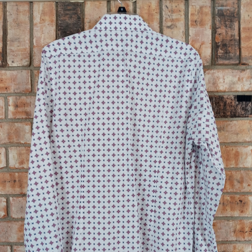 Express Long Sleeve Button Up Patterned Dress Shi… - image 3